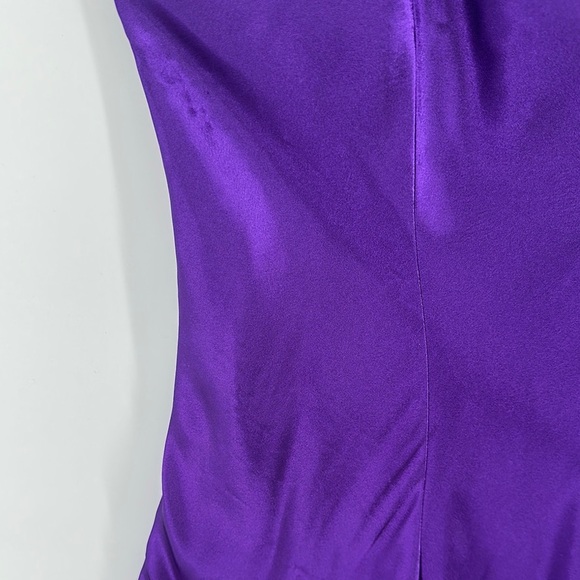 Kathryn VTG Purple Slip Satin Teddy w/Spaghetti Strap Front Button Detail SzL - Picture 6 of 14